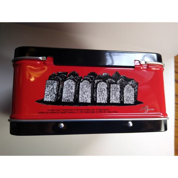 Edward Gorey The Gashlycrumb Tinies Red Metal Lunchbox Tin 2003 Gothic Spooky - Picture 5 of 10